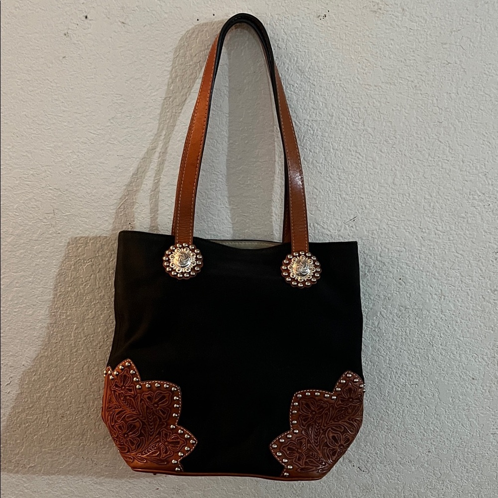 Elegant Black and Brown Tote Bag